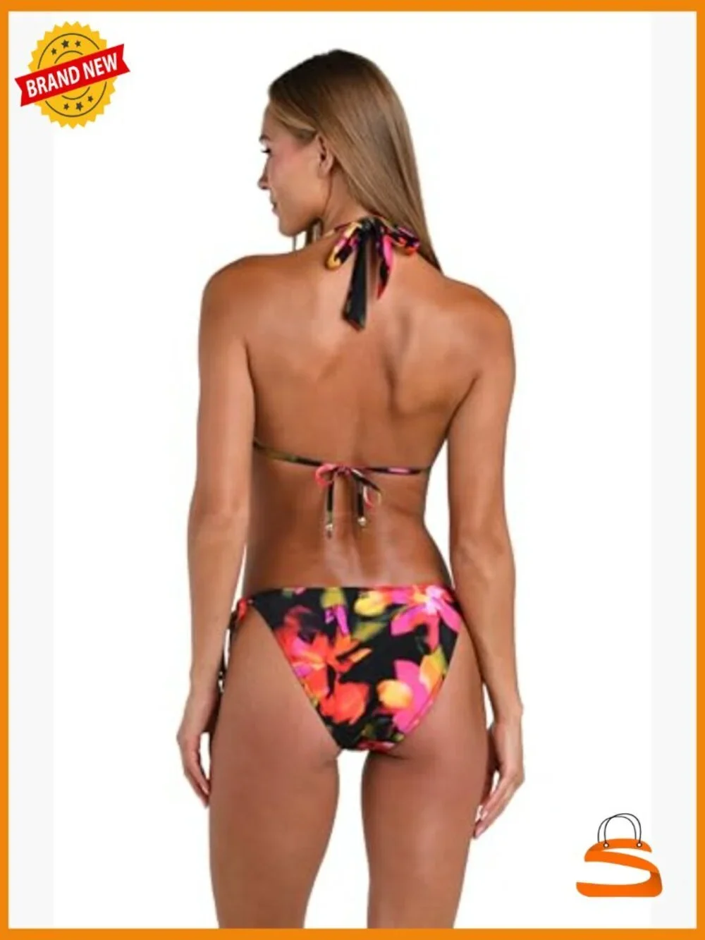 Adjustable Triangle Bikini Top with Removable Cups, Size 4
